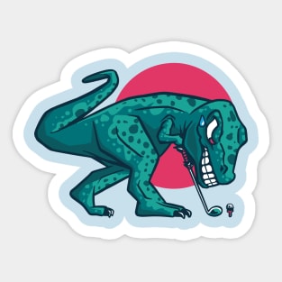 T-Rex Golfer Sticker